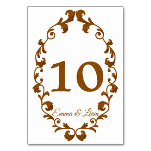 Rustic Mexican Wedding Table Number Card