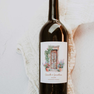 Rustic Mexico Wedding Wine Label