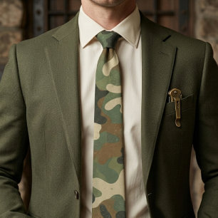Rustic Military Camo Pattern Tie