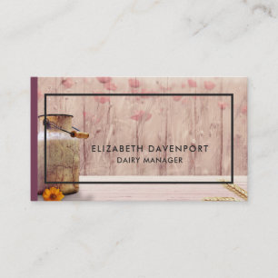 Rustic Milk Can Country Style on Wood Business Card