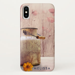 Rustic Milk Can Country Style on Wood iPhone X Case
