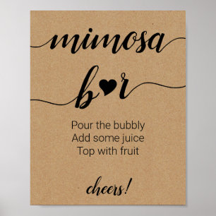 Rustic Mimosa Bar Sign Wedding Poster
