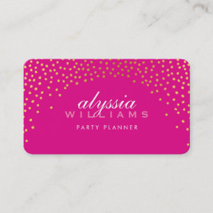 RUSTIC MINI CONFETTI cute luxe gold foil pink Business Card
