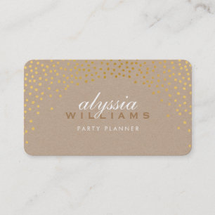 RUSTIC MINI CONFETTI cute trendy gold foil kraft Business Card