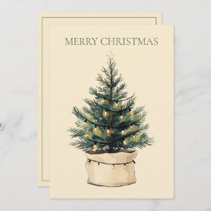 Rustic Minimal Christmas Tree Holiday Card
