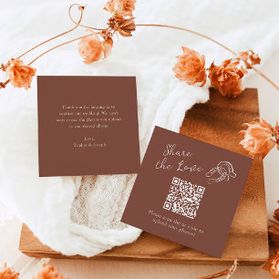 Rustic Minimal Horseshoe QR Code Share the Love Enclosure Card