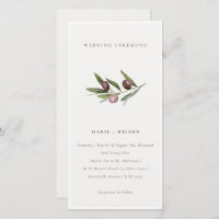 Rustic Minimal Olive Branch Foliage Wedding Invite