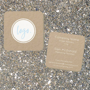 RUSTIC MINIMAL TEMPLATE DESIGN BUSINESS LOGO WHITE SQUARE BUSINESS CARD