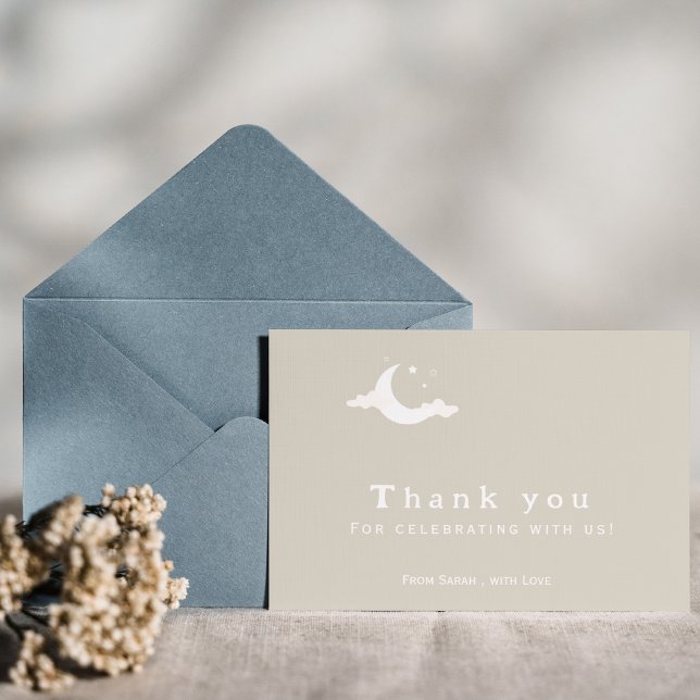 Rustic minimal thankyou cloud baby shower  thank you card (Creator Uploaded)