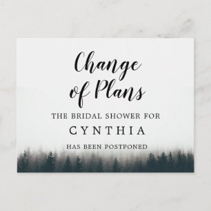  Rustic Minimalis Pine Trees Woodland Postponed Postcard