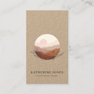 Rustic Minimalist Boho Kraft Business Card