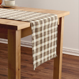 Rustic Minimalist Brown Fall Thanksgiving Short Table Runner