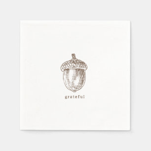 Rustic Minimalist Brown Thanksgiving Napkin