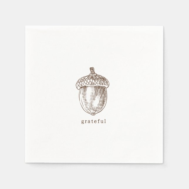 Rustic Minimalist Brown Thanksgiving Napkin (Front)