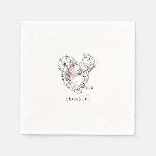 Rustic Minimalist Brown Thanksgiving Napkin