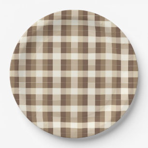 Rustic Minimalist Brown Thanksgiving Paper Plate