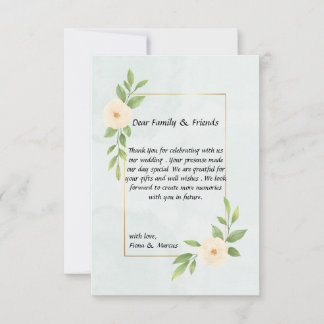 Rustic Minimalist Elegant Thank You Card