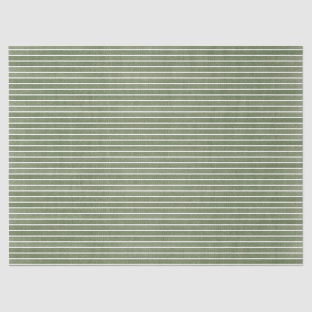 Rustic Minimalist Green Stripes   Tissue Paper (Front)