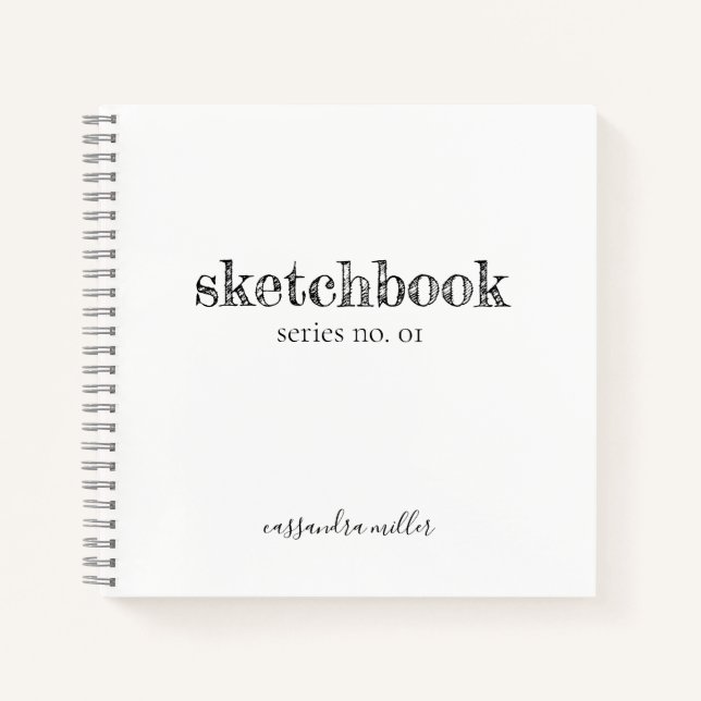 Rustic Minimalist Hand Lettered Sketchbook Notebook (Front)