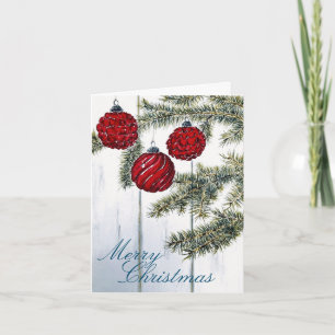 Rustic Minimalist Merry Christmas Holiday Card