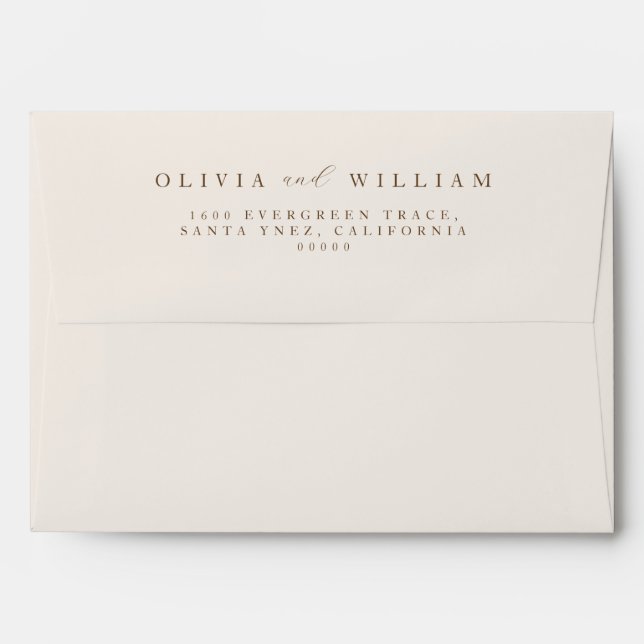 Rustic Minimalist Modern Wedding  Envelope (Back (Top Flap))