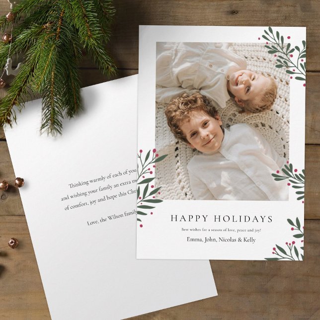 Rustic Minimalist Photo Christmas  Holiday Card (Creator Uploaded)