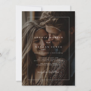 Rustic Minimalist Photo Frame Wedding Invitation