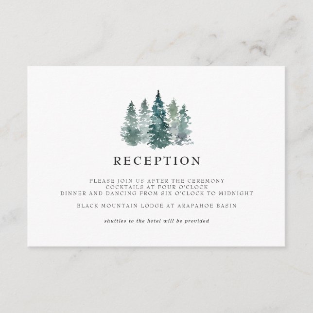 Rustic Minimalist Reception Enclosure Card (Front)