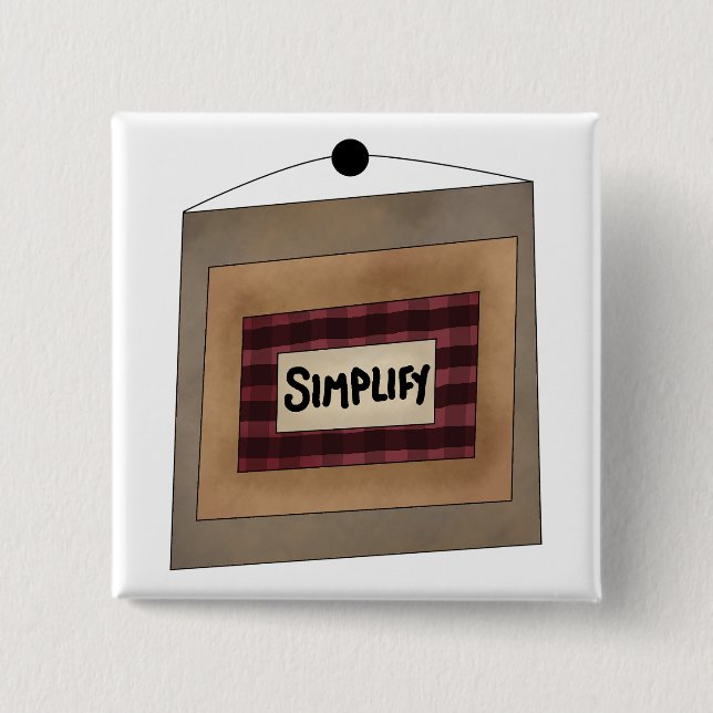 Rustic Minimalist Simplify Word Art Sign 15 Cm Square Badge (Front)