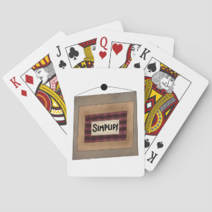 Rustic Minimalist Simplify Word Art Sign Playing Cards