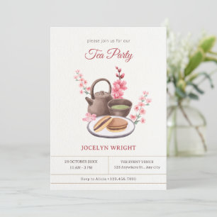 Rustic minimalist tea party invitation