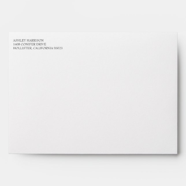 Rustic Minimalist Watercolor Pines Matching Envelope (Front)