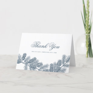 Rustic Minimalist Winter Greenery Thank You Card
