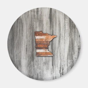 Rustic Minnesota Shape Magnet