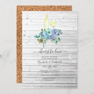 Rustic Mint Boho Wine Tasting Couples Shower Invitation