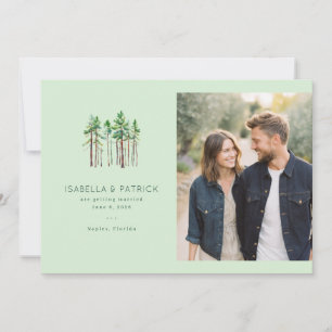 Rustic Mint Pine Trees Save The Date