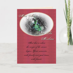 Rustic Mistletoe Yule Winter Solstice Holiday Card