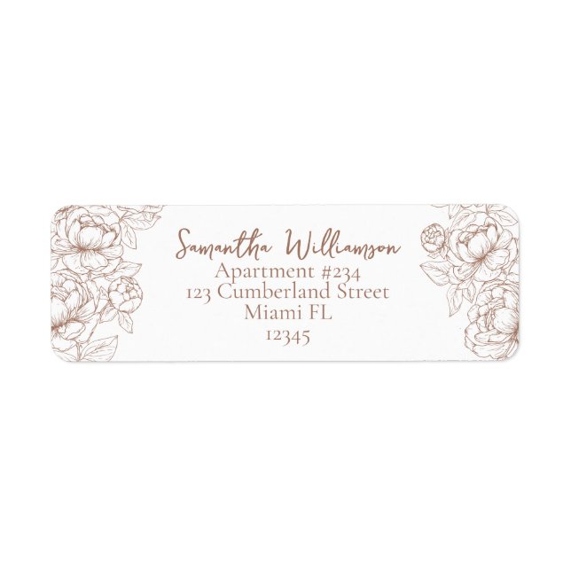 Rustic Mocha Mousse Classic Wedding Return Address (Front)