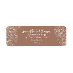 Rustic Mocha Mousse Classic Wedding Return Address