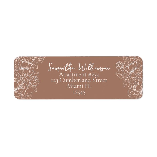 Rustic Mocha Mousse Classic Wedding Return Address (Front)
