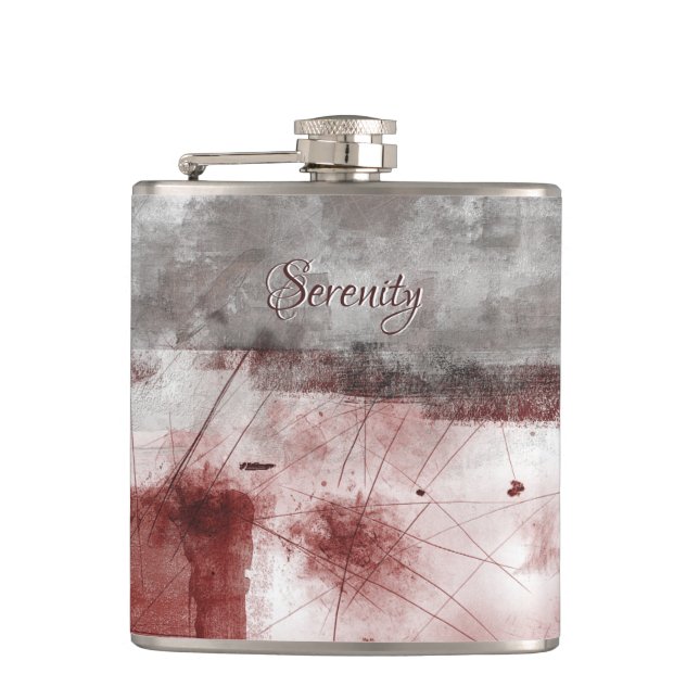 Rustic Modern Abstract Your Name Nr56 Hip Flask (Front)