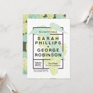 Rustic Modern Beer Hops Wedding Invitation