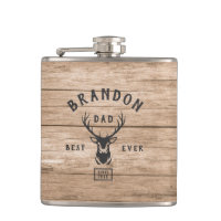 Rustic Modern BEST DAD EVER Custom Name Year Wood