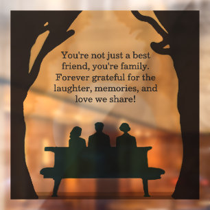 Rustic Modern Best Friends Under the Moonlit Trees Window Cling