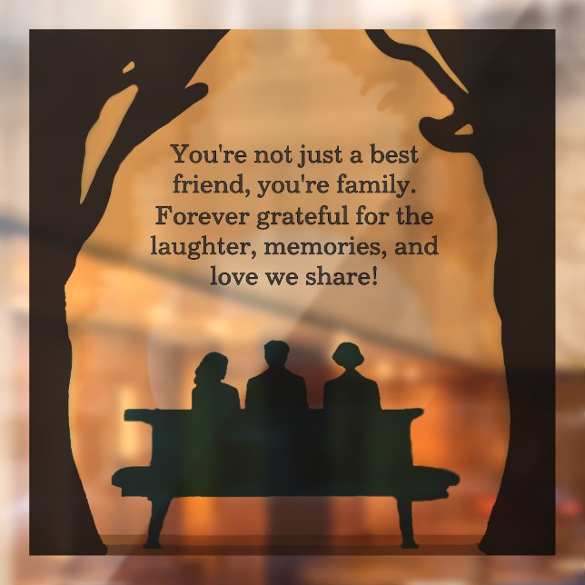 Rustic Modern Best Friends Under the Moonlit Trees Window Cling (Sheet 2)