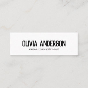 Rustic modern black and white handmade jewellery mini business card