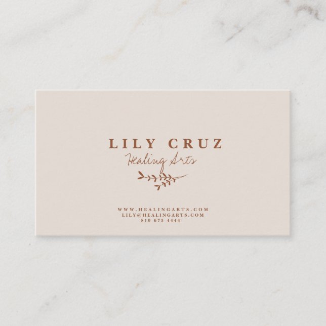 Rustic Modern Botanical Personalised Business Card (Front)