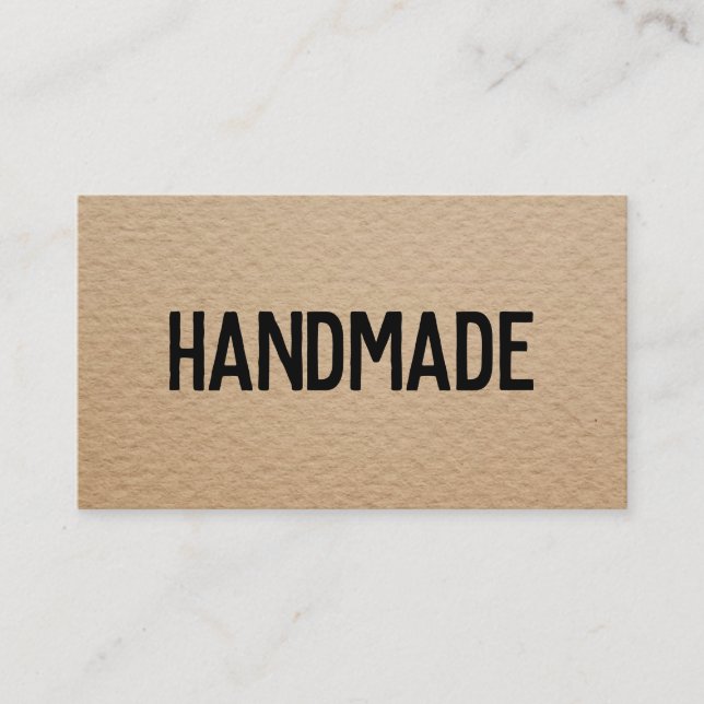 Rustic modern brown kraft handmade gifts seller business card (Front)