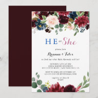 Rustic Modern Calligraphy He or She Gender Reveal