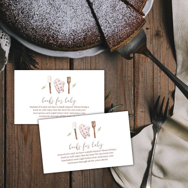 Rustic Modern Chef Kitchen Books For Baby Shower  Enclosure Card (Rustic Modern Chef Kitchen Books For Baby Shower Enclosure Card)